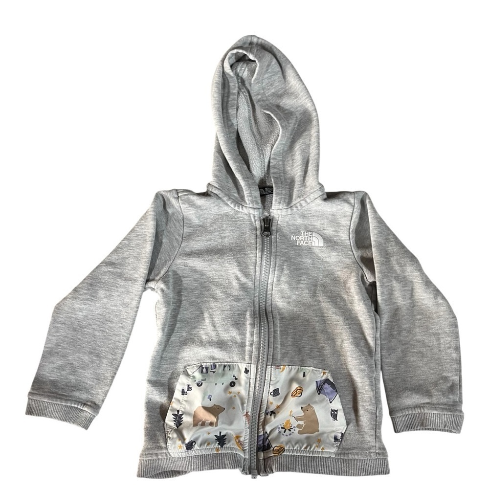 The North Face Kids Light Gray Hoodie Unisex 12-18 months